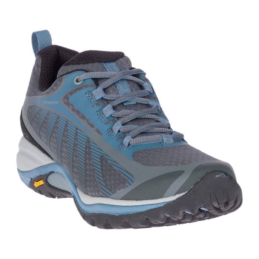 Chaussures Randonnée Merrell Siren Edge 3 Waterproof Grise/Bleu Femme | P.H.TGON